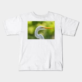 handsome great egret Kids T-Shirt